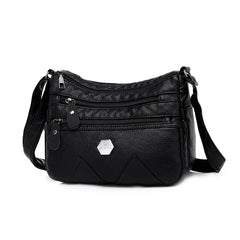 Women's PU Leather Shoulder Bag Multilayer Crossbody Handbag