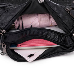 Women's PU Leather Shoulder Bag Multilayer Crossbody Handbag