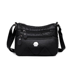 Women's PU Leather Shoulder Bag Multilayer Crossbody Handbag
