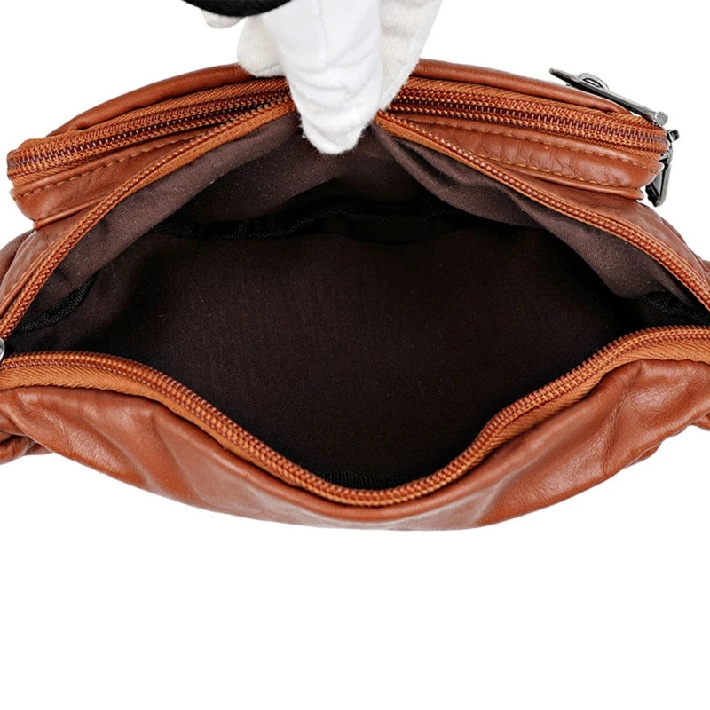 Women's PU Leather Crossbody Bag Chest Bags Travel Waist Phone Pouch