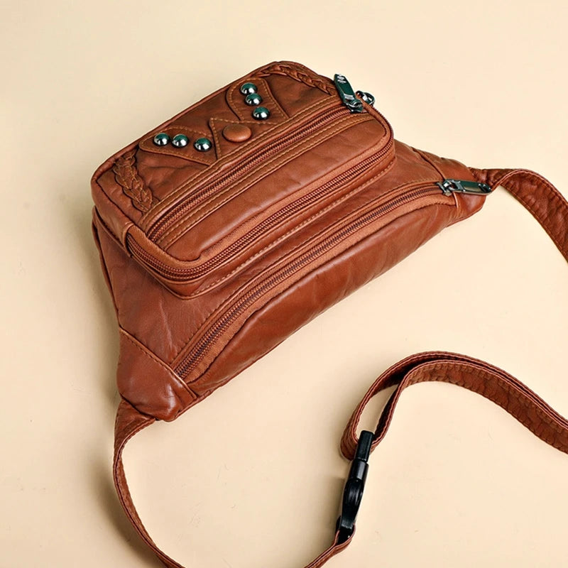 Women's PU Leather Crossbody Bag Chest Bags Travel Waist Phone Pouch