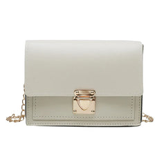 Women's PU Leather Handbag Chain Lock Square Sling Shoulder Crossbody