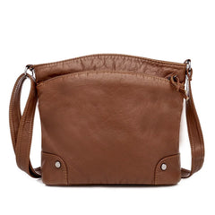 Women's PU Leather Messenger Bag High Capacity Mobile Phone Bag