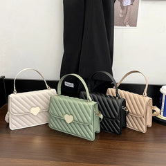 Women's PU Leather Shoulder Bag Flap Square Messenger Tote and Wallet Satchel