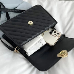 Women's PU Leather Shoulder Bag Flap Square Messenger Tote and Wallet Satchel