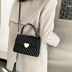 Women's PU Leather Shoulder Bag Flap Square Messenger Tote and Wallet Satchel