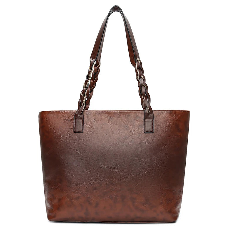 Women's Vintage Tassel Shoulder Bags PU Leather Big Capacity Handbag Bolsas