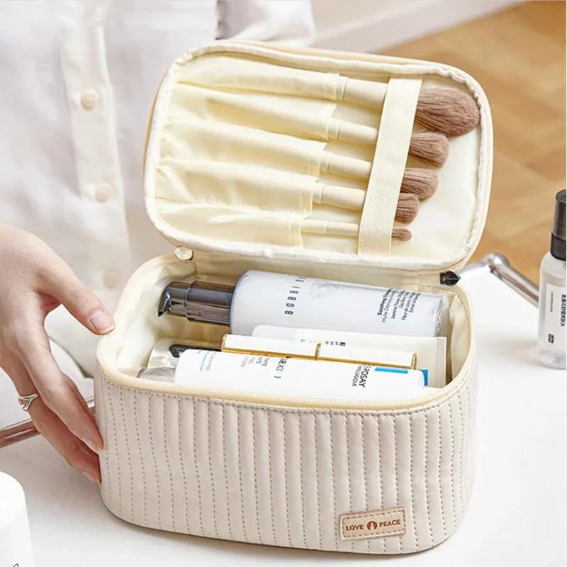Women's PU Makeup Bag Travel Organizer Cosmetic Vanity Cases Beautician