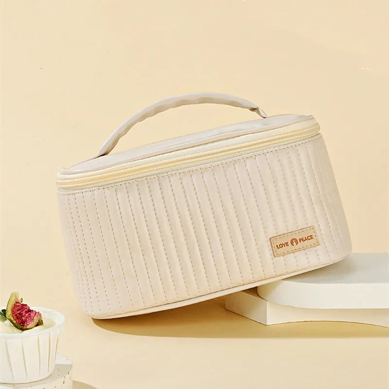 Women's PU Makeup Bag Travel Organizer Cosmetic Vanity Cases Beautician