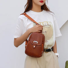Women's PU Messenger Bags Large Capacity Soft Leather Sling Chest Bag