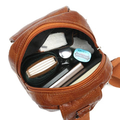 Women's PU Messenger Bags Large Capacity Soft Leather Sling Chest Bag