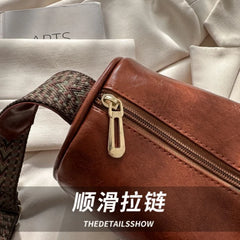Women's Retro Small PU Crossbody Bag Wide Strap