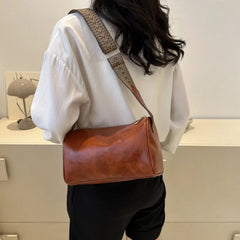 Women's Retro Small PU Crossbody Bag Wide Strap