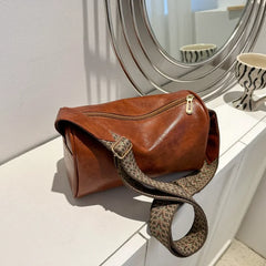 Women's Retro Small PU Crossbody Bag Wide Strap