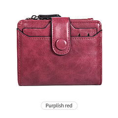 Women's PU Wallet Zipper Purse Mini Handheld Money Pouch SEC88