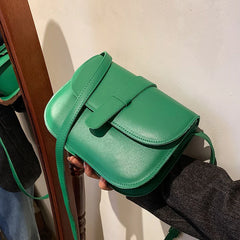 Women's PU Leather Saddle Bag & Wallet Green Winter Fashion