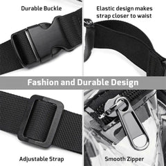Women's PVC Clear Waist Bag Large Capacity Wear-Resistant Jelly Messenger Bag