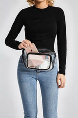 Women's PVC Clear Waist Bag Large Capacity Wear-Resistant Jelly Messenger Bag