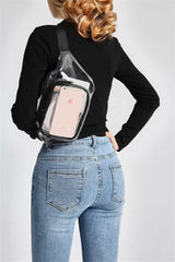 Women's PVC Clear Waist Bag Large Capacity Wear-Resistant Jelly Messenger Bag