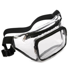 Women's PVC Clear Waist Bag Large Capacity Wear-Resistant Jelly Messenger Bag