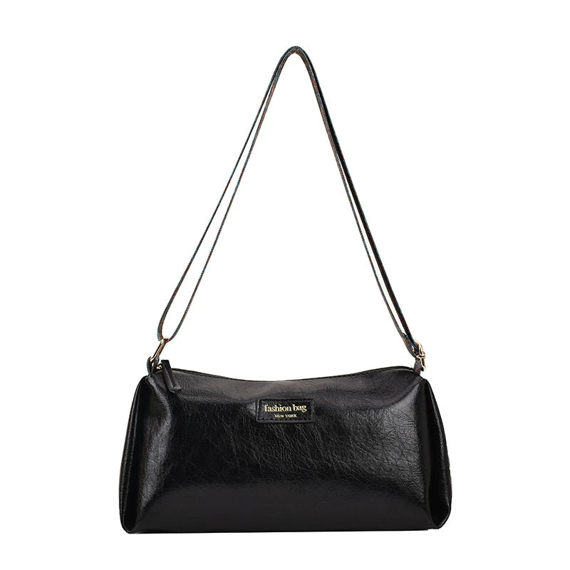 Women's Leather Shoulder Bag Wide Strap Tote Crossbody Bag