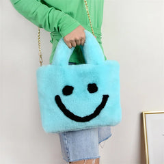 Plush Mini Tote Bag Winter Shoulder Street Travel Bag