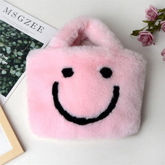 Plush Mini Tote Bag Winter Shoulder Street Travel Bag