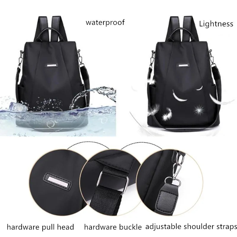 Women's Anti-theft Travel Backpack Casual Nylon Shoulder Bag