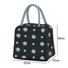 Women's Portable Daisy Thermal Lunch Bag Large Capacity Insulated Cooler