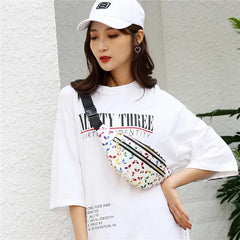 Women's Printed Waist Bag Fanny Pack Colorful Girls Bum Bag