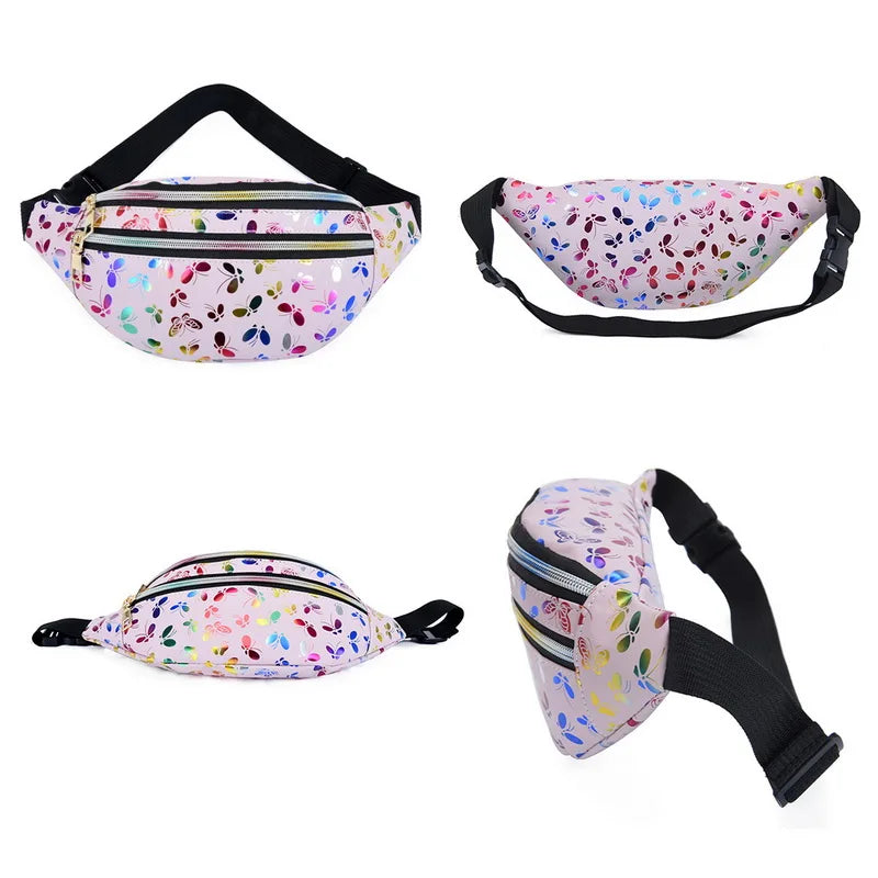 Women's Printed Waist Bag Fanny Pack Colorful Girls Bum Bag