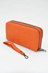 Women's Quilted Stitch Double Zipper Wallet