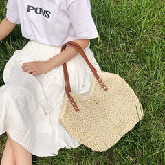 Women's Rattan Straw Shoulder Bag Large Capacity Beach Bag