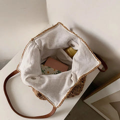 Women's Rattan Straw Shoulder Bag Large Capacity Beach Bag
