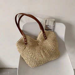 Women's Rattan Straw Shoulder Bag Large Capacity Beach Bag