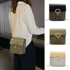 Women's Rattan Woven Straw Bag Shoulder Crossbody Vintage Ladies Beach Handbag