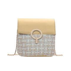 Women's Rattan Woven Straw Bag Shoulder Crossbody Vintage Summer Beach Handbag