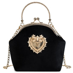 Women's Velvet Texture One Shoulder Messenger Bag Chain Handbag