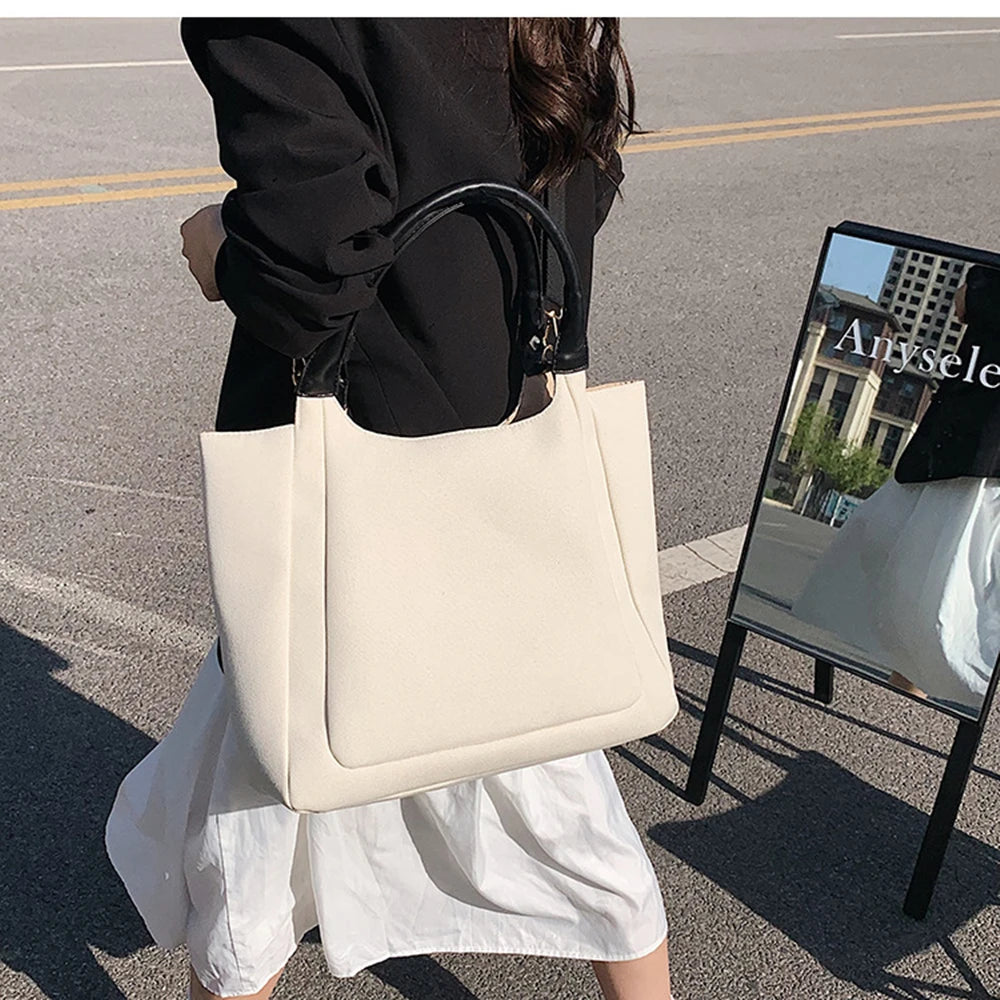 Women's Large Canvas Shoulder Bag Crossbody Tote Handbag