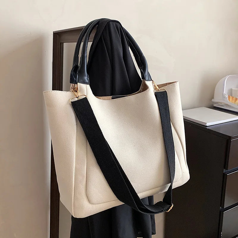 Women's Large Canvas Shoulder Bag Crossbody Tote Handbag