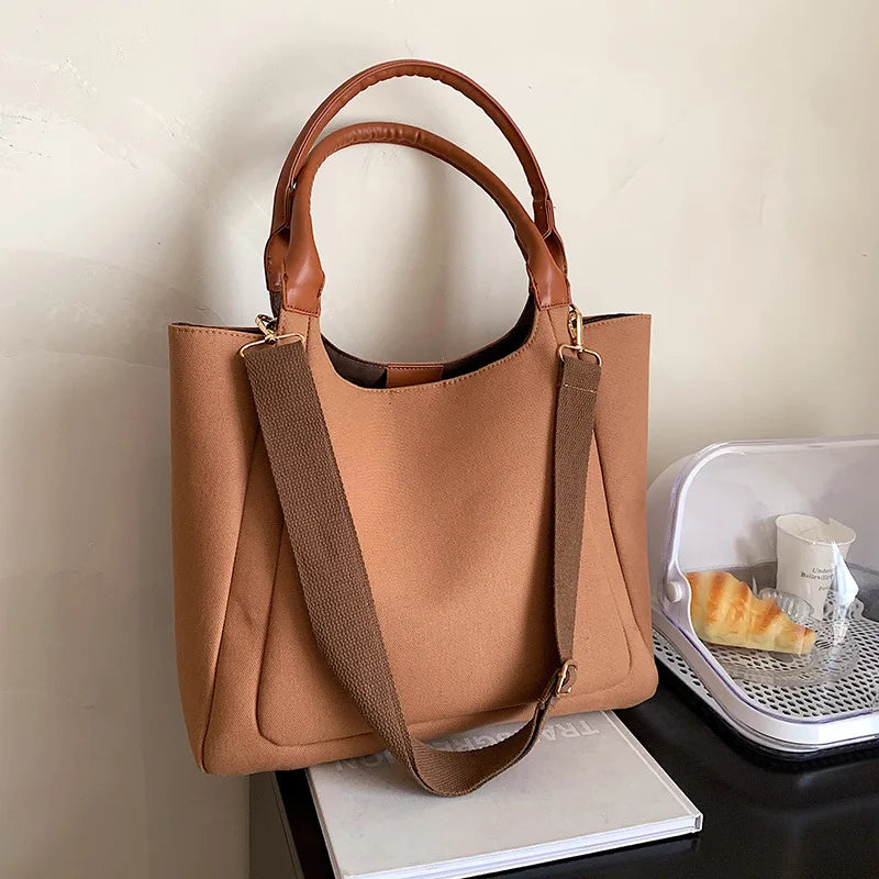 Women's Large Canvas Shoulder Bag Crossbody Tote Handbag