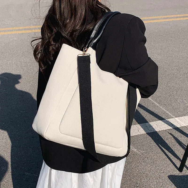 Women's Large Canvas Shoulder Bag Crossbody Tote Handbag