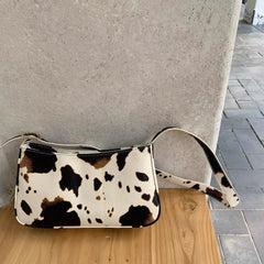 Women's Retro PU Leather Handbag, Cow Leather Underarm Bag