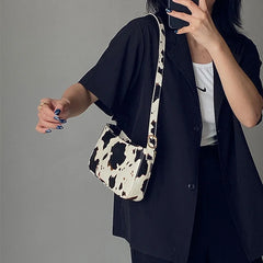 Women's Retro PU Leather Handbag, Cow Leather Underarm Bag