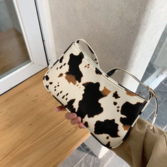 Women's Retro PU Leather Handbag, Cow Leather Underarm Bag