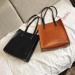 Women's Crocodile Pattern PU Leather Handbag