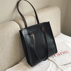 Women's Crocodile Pattern PU Leather Handbag