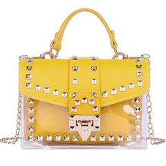 Women's Rivet Crossbody Bags Jelly Shoulder Bag Chain Handbags