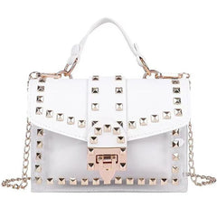 Women's Rivet Crossbody Bags Jelly Shoulder Bag Chain Handbags