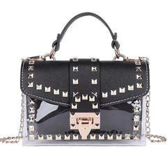 Women's Rivet Crossbody Bags Jelly Shoulder Bag Chain Handbags